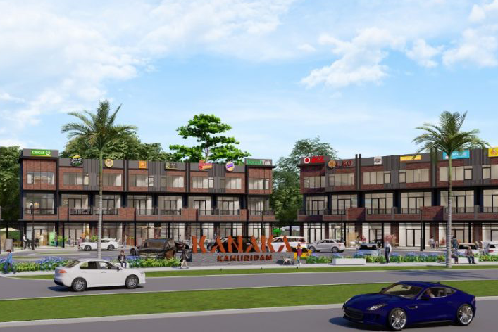 Ruko modern dan minimalis dengan halaman depan yang luas