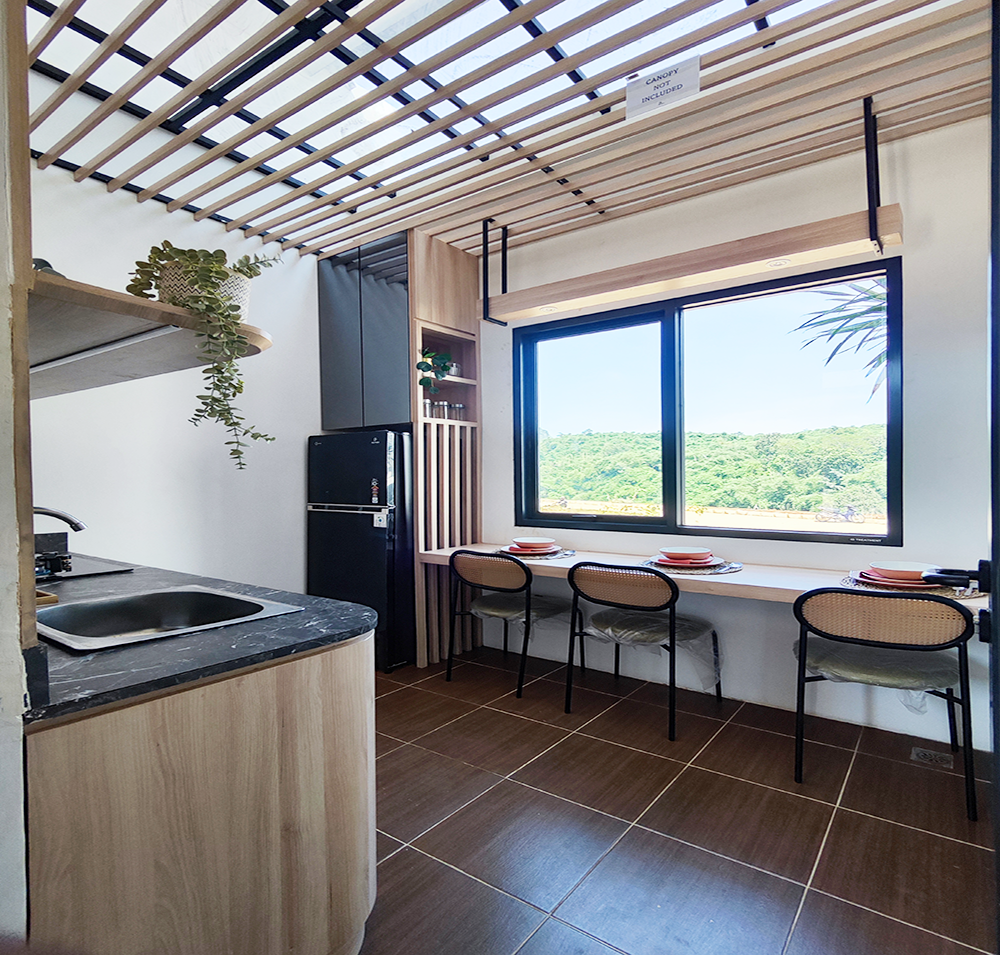 Dapur dengan view menghadap gunung langsung